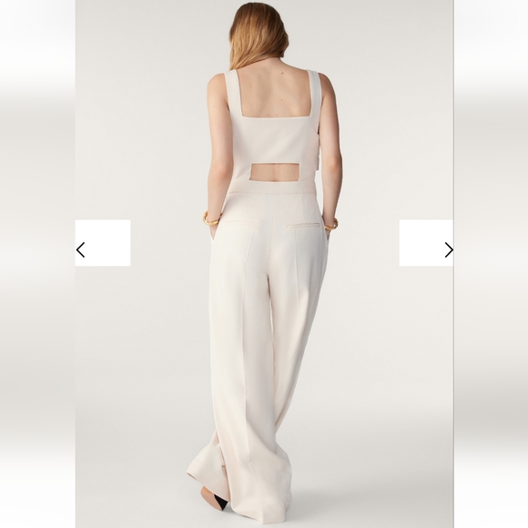 NWT Bash ba&sh Cressy Cut Out Jumpsuit Off White Size 36 4 Bridal Bachelorette - Picture 4 of 7